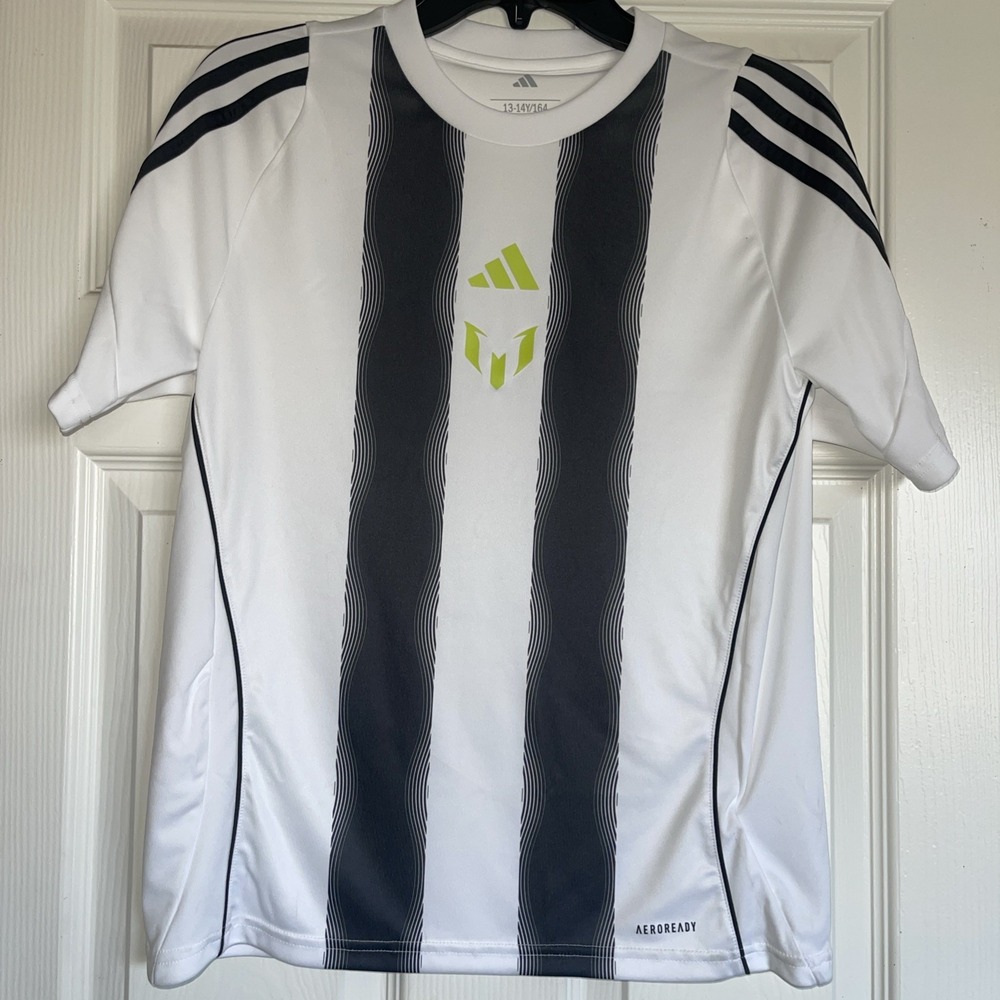 Adidas Kids Messi‎ Training Jersey Top Boys Sz L Aeroready Soccer